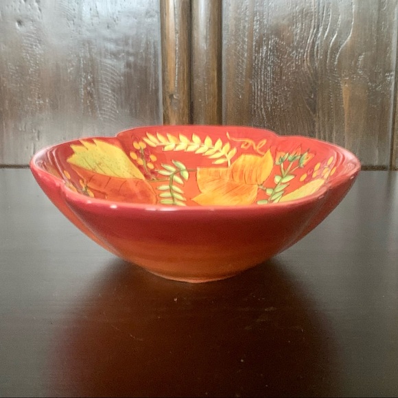 Laurie Gates Pottery Fall Leaves 13” Oblong Serving Bowl - Picture 12 of 15
